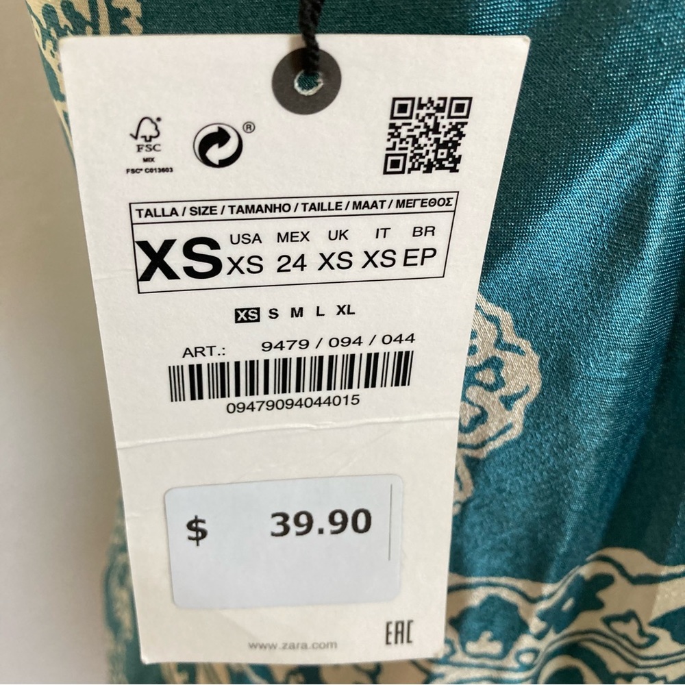 NEW! Zara Effect mini satin printed dress - Picture 5 of 8